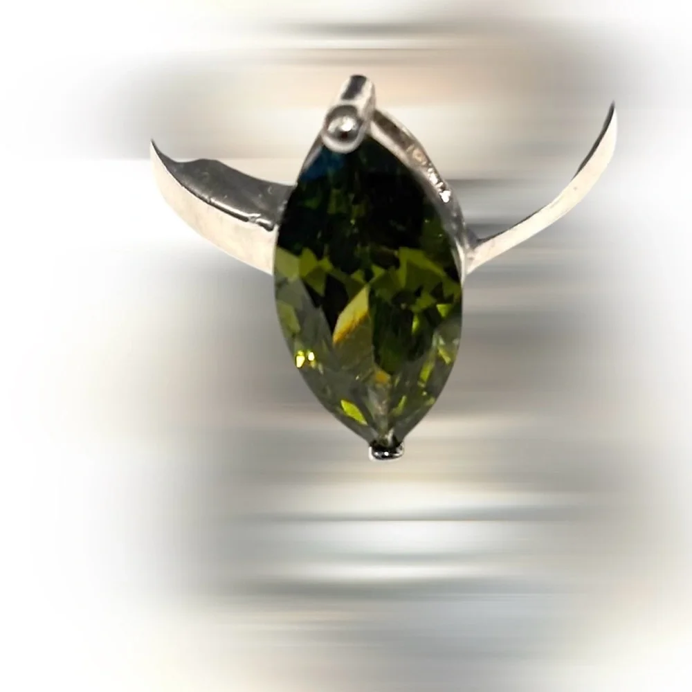 Lia Sophia Silver Green Marquise Ring